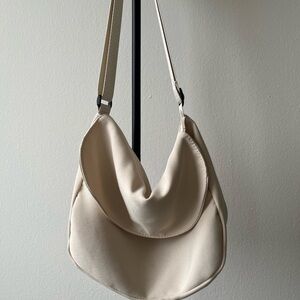 Minimal Cream Shoulder Bag - Elegant Everyday Hobo